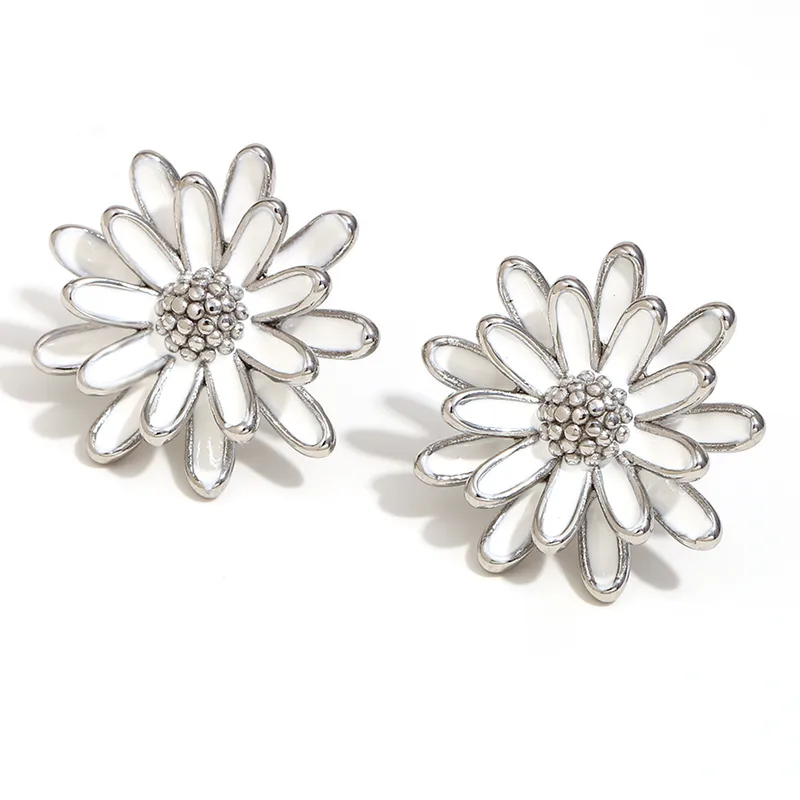 Boucles d'oreilles Fleur FIONA en acier inoxydable
