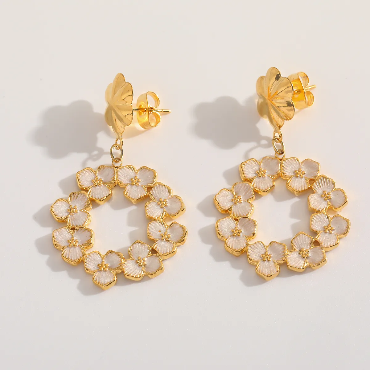 Parure Fleurs MELODY en acier inoxydable – Collier et Boucles d'oreilles assorties