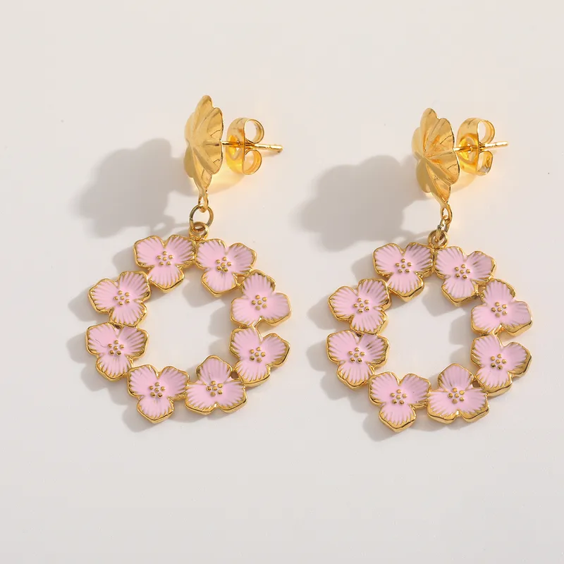 Parure Fleurs MELODY en acier inoxydable – Collier et Boucles d'oreilles assorties