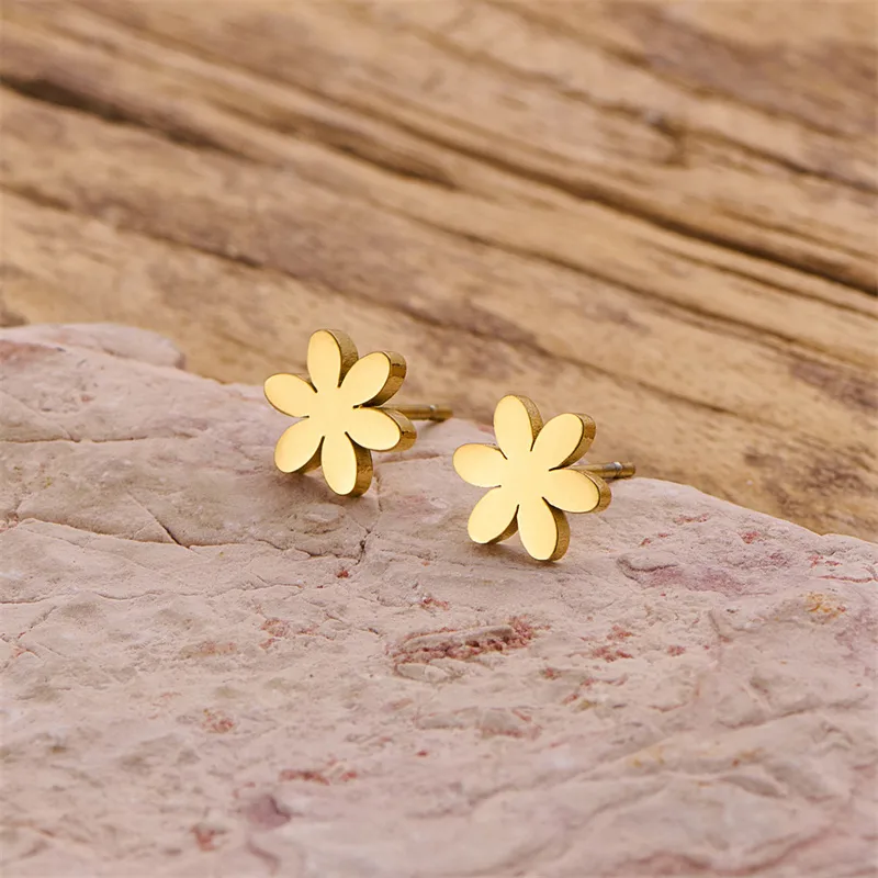 Boucles d'oreilles Fleur EVE en acier inoxydable