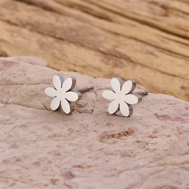 Boucles d'oreilles Fleur EVE en acier inoxydable