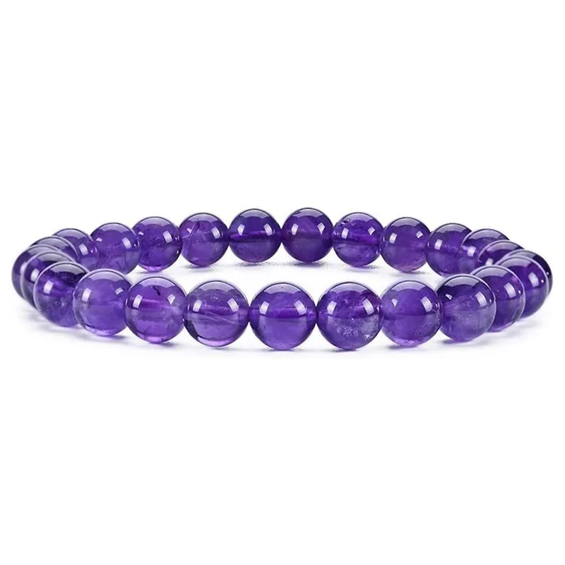 Bracelet boule 4 et 8 mm en AMETHYSTE – Sagesse, protection et paix intérieure