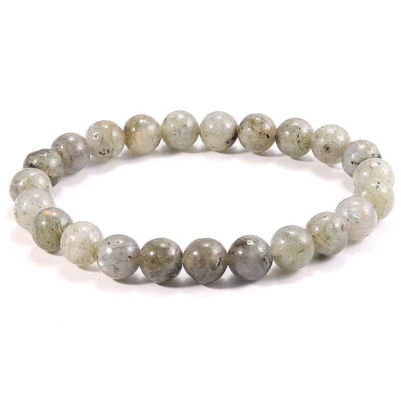 Bracelet boule 8 mm en labradorite, pierre de protection et d’intuition – Swann Bijoux Guadeloupe