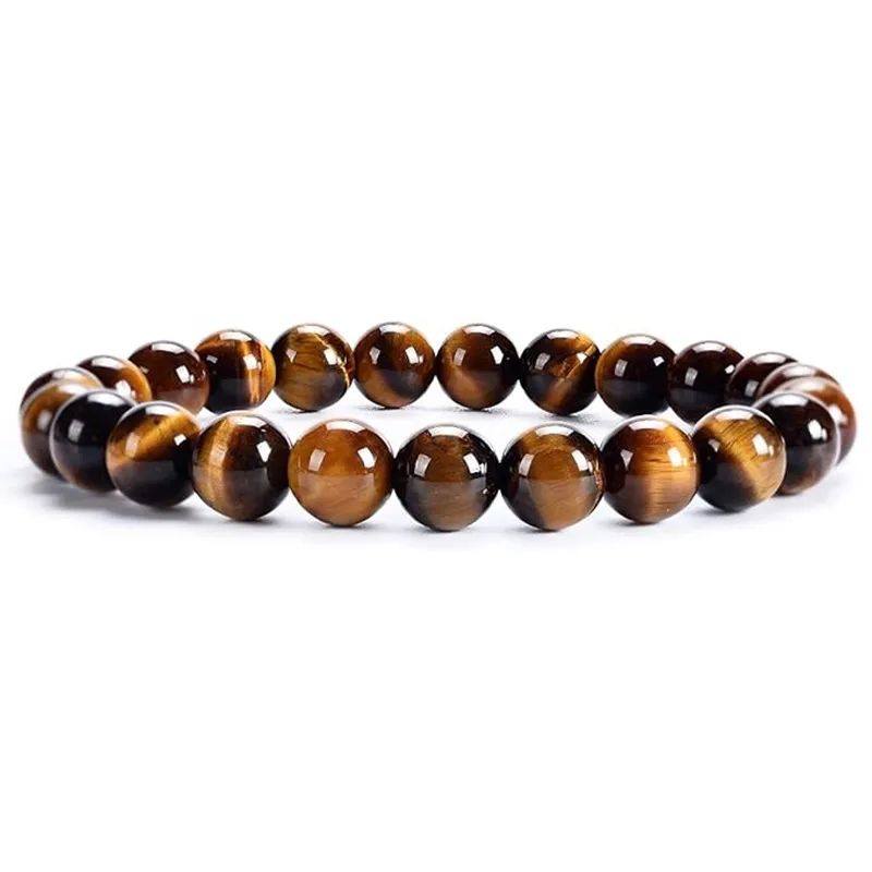 Bracelet boule 4 et 8 mm en ŒIL DE TIGRE – Force et protection.
