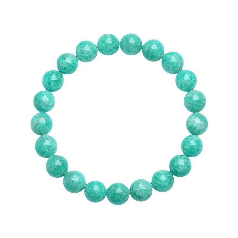 Bracelet boule 6,8 et 10 mm en AMAZONITE (TIANHE) – Pierre de calme et d’expression