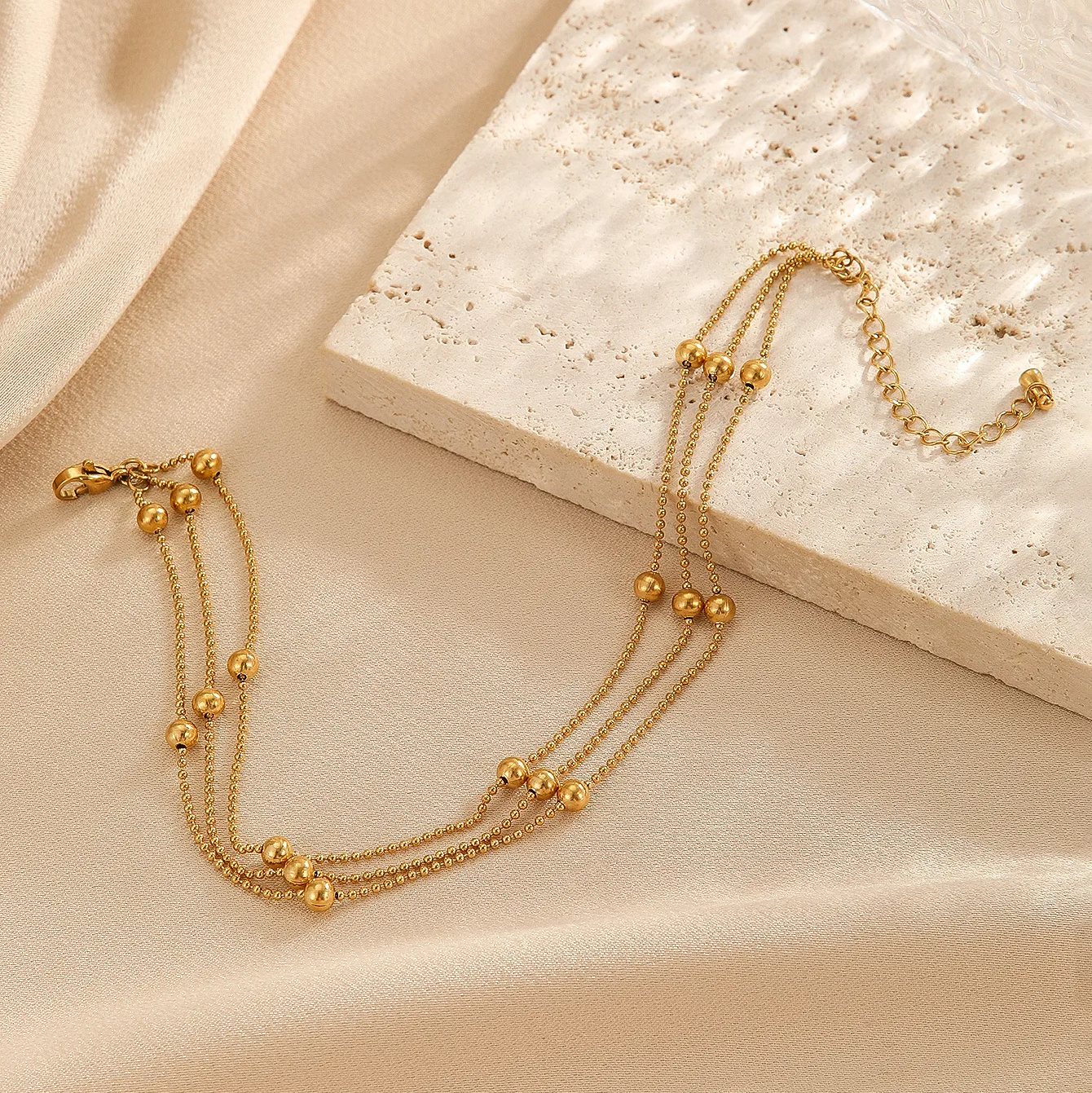 Bracelet de Cheville ONDINE – Acier chirurgical doré