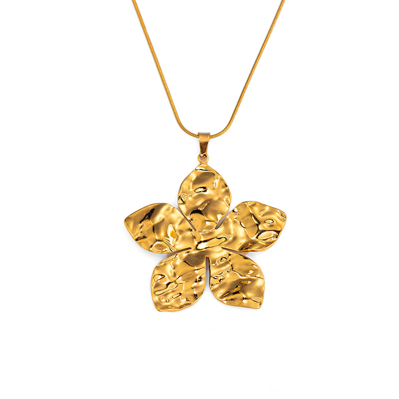 Collier Grande Fleur SWANN en acier chirurgical doré