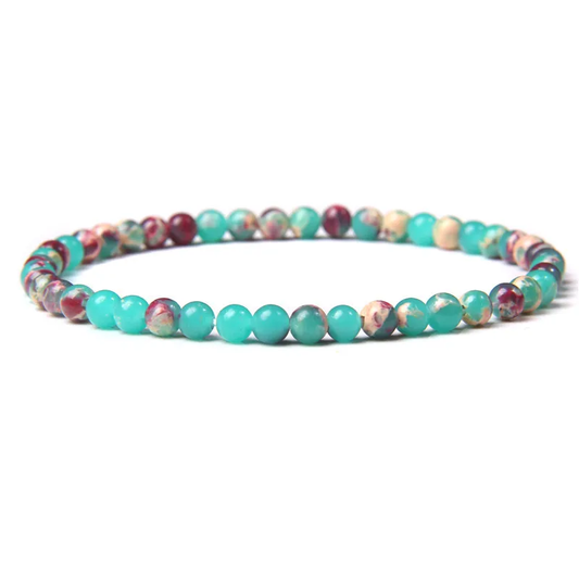 Bracelet boule 4 mm en JASPE DE SHOUSHAN – Stabilité émotionnelle et ancrage intérieur