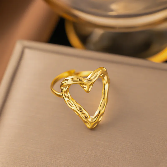 Bague Coeur CHIARA – Acier inoxydable doré