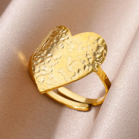 Bague Coeur EMMETT – Acier inoxydable doré