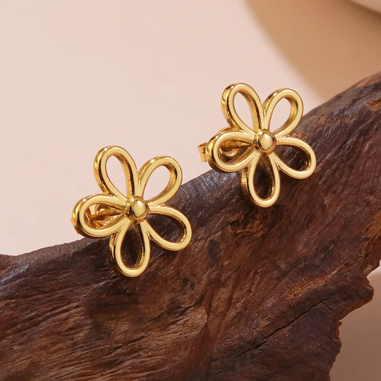 Boucles d'oreilles Fleur AÏNA en acier inoxydable