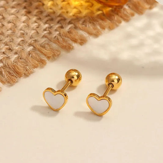 Boucles d'oreilles Coeur ANASTASIA enfant - Acier chirurgical, délicates et résistantes