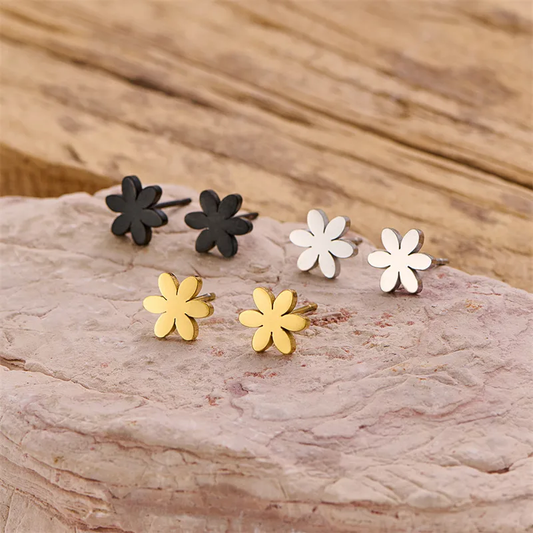 Boucles d'oreilles  Fleur EVE en acier inoxydable