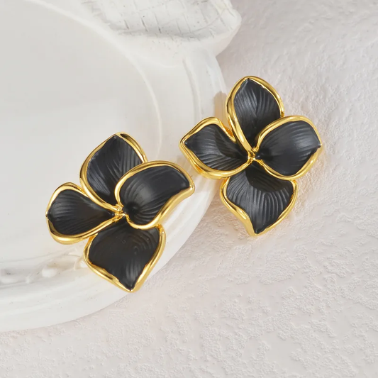 Boucles d'oreilles Fleur LEA en acier inoxydable