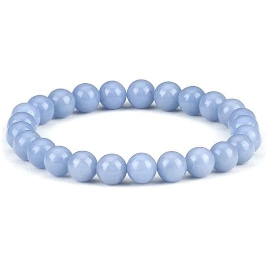Bracelet boule 4 et 8 mm en AIGUE-MARINE – Apaisement et communication sincère