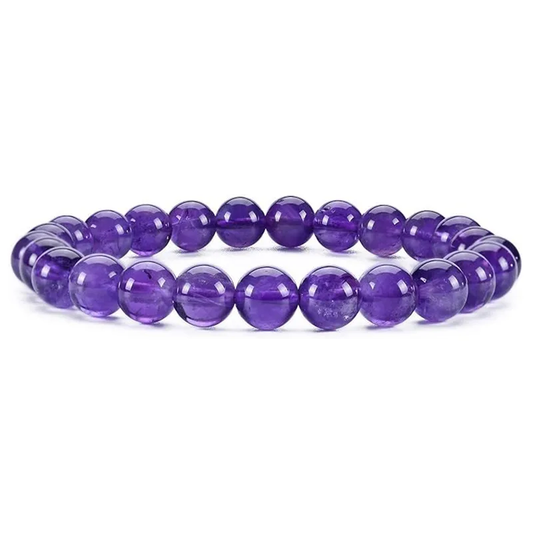 Bracelet boule 4 et 8 mm en AMETHYSTE – Sagesse, protection et paix intérieure
