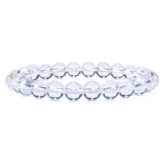 Bracelet boule 4 et 8 mm en CRISTAL DE ROCHE – Clarté et amplification des énergies