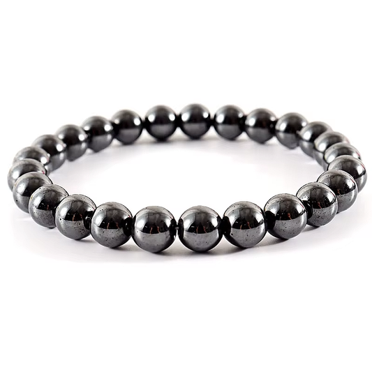 Bracelet boule 4 et 8 mm en MINERAI DE FER (Hématite naturelle) – Ancrage et vitalité