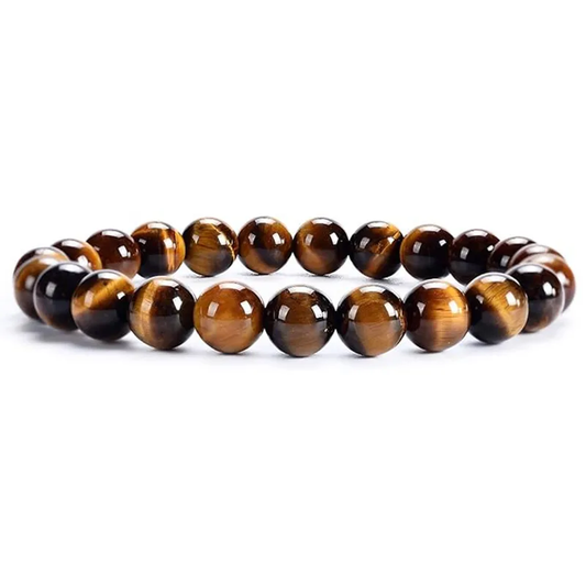 Bracelet boule 4 et 8 mm en ŒIL DE TIGRE – Force et protection.