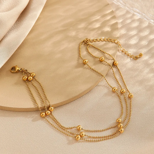 Bracelet de Cheville ONDINE – Acier chirurgical doré