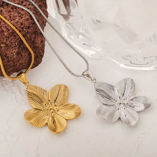 Collier Fleur ALOHA en acier inoxydable