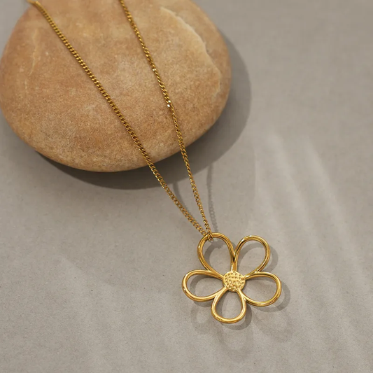 Collier Fleur MAEVA en acier inoxydable