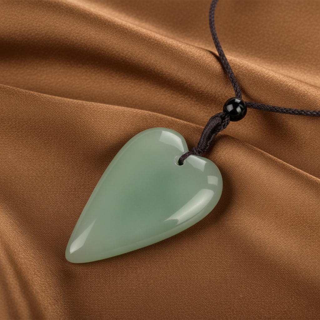 Collier pendentif cœur en aventurine naturelle – Swann Bijoux en Guadeloupe