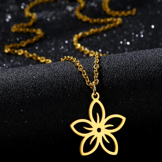 Collier Fleur YASMINE en acier inoxydable