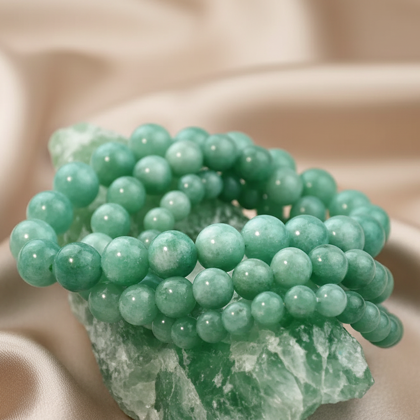 Bracelet vert, boule 6, 8 et 10 mm en jade, pierre d’équilibre et de sérénité